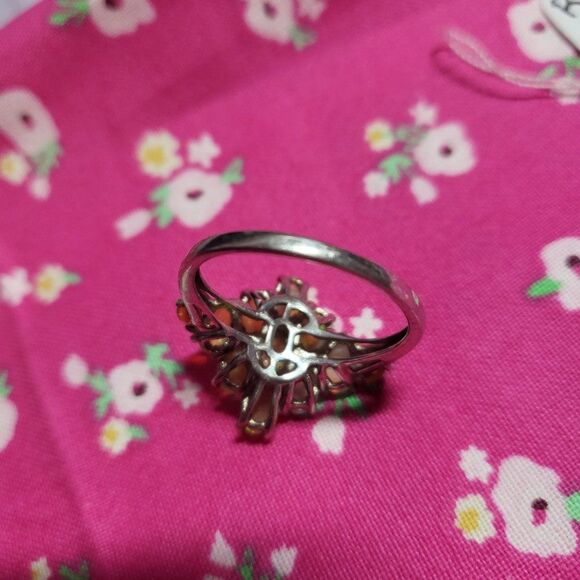 Ethiopian Welo Opal Sterling Silver Cluster Ring - Picture 3 of 7